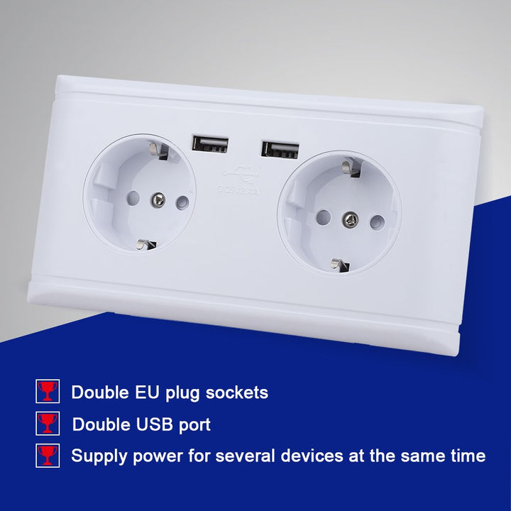 Garosa Steckdose Multifunktion EU Stecker Hochgeschwindigkeits Ladegerät Buchse mit Dual USB Anschlu