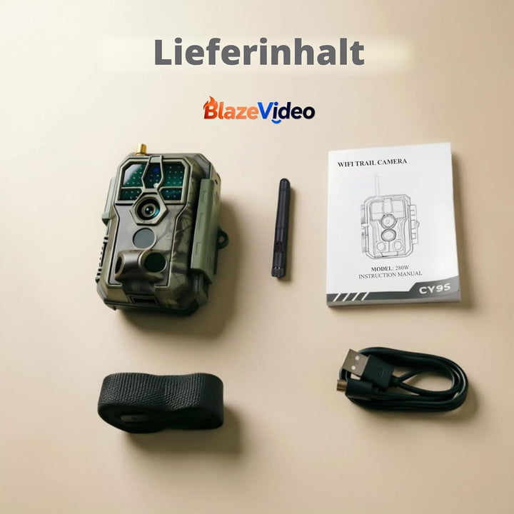 WLAN Wildkamera WiFi Wildtierkamera Nachtsichtkamera Fotofalle 32MP 1296P Verbinden druch APP Blueto