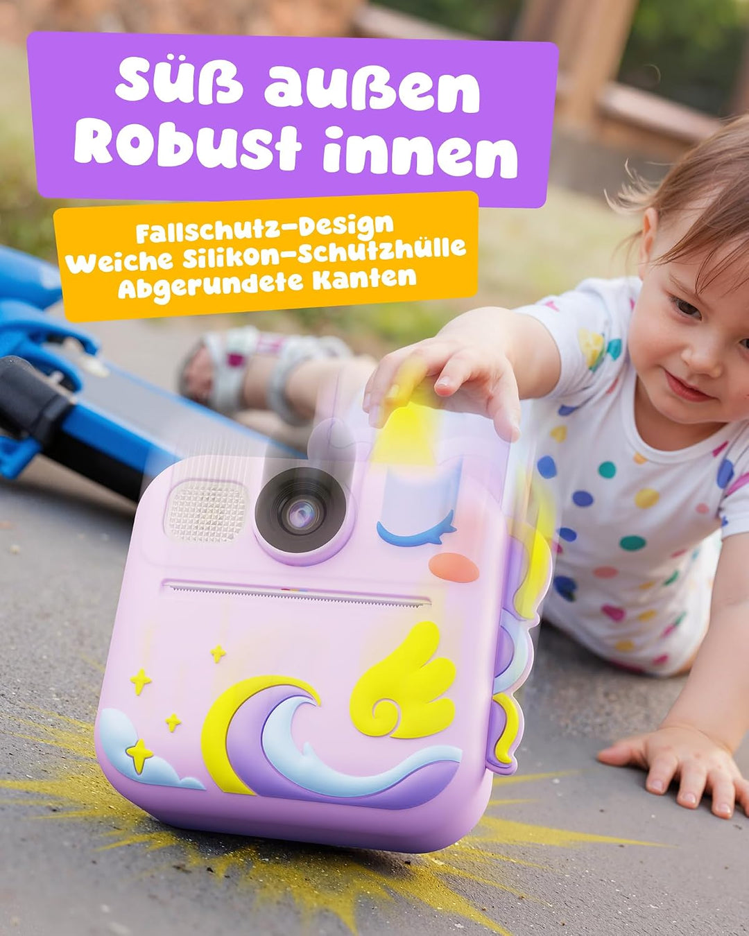 KOKODI Kinderkamera Sofortbildkamera 3-12 Jungen Mädchen | 1080P Videoaufnahme, 8GB Karte, MP3 Unter