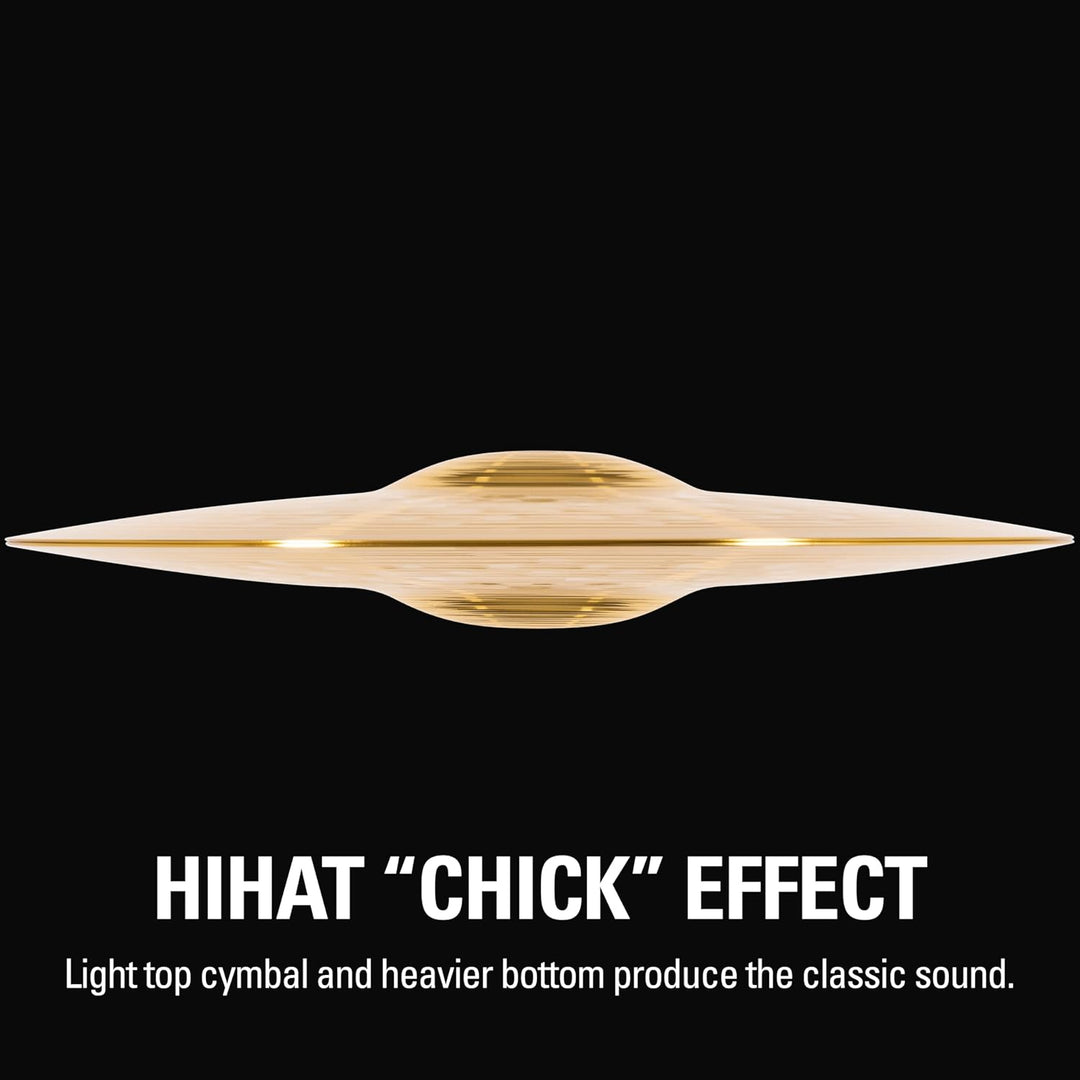 Meinl Cymbals HCS Hihat 15 Zoll (Video) Schlagzeug Becken – Paar – (38,10cm) Messing, Traditionelles