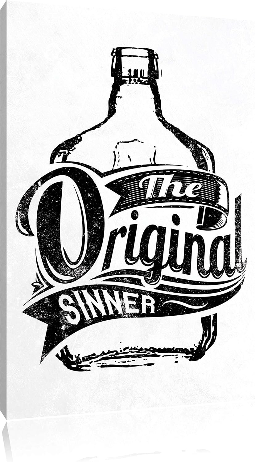 Pixxprint The original Sinner White Bild auf Leinwand, XXL riesige Bilder fertig gerahmt mit Keilrah