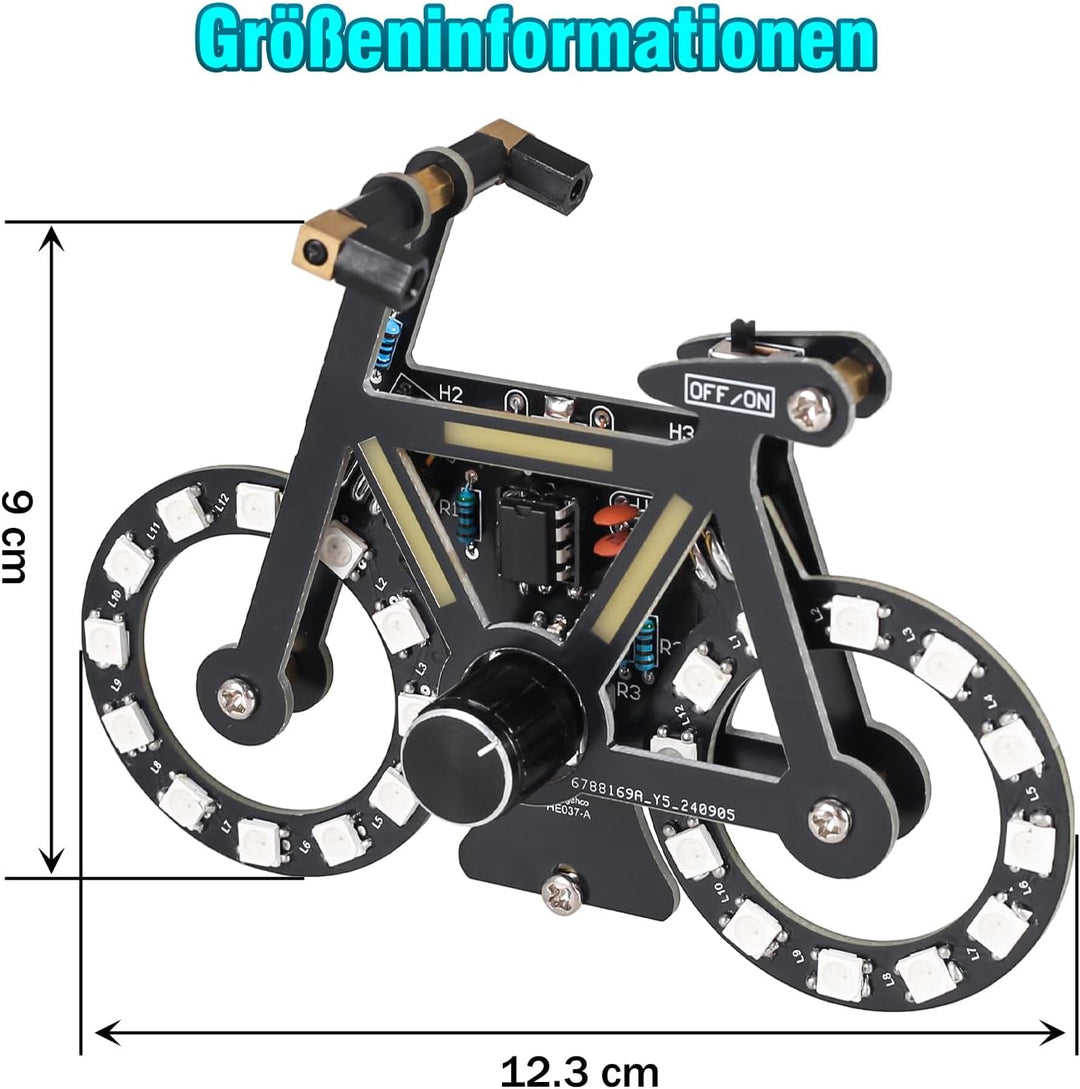 DONGKER Löt Bausatz, Fahrrad Styling RGB LED Licht Löten Übungssatz, DIY Lötprojekt Lampen Bausatz m