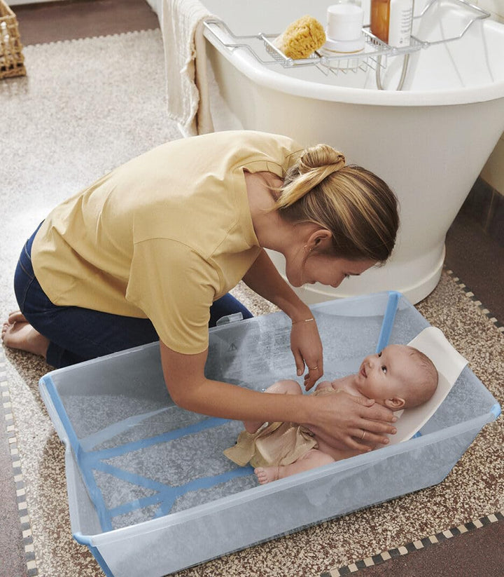 Stokke Flexi Bath (Ocean Blue) mit Newborn Support - Robust & einfach zu verstauen - Bequem für zuha