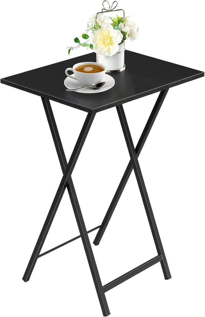 HOOBRO Beistelltisch, Klappbar Tablett Tisch, Sofatisch, TV Tray im Industriestil, Einfach Montierba