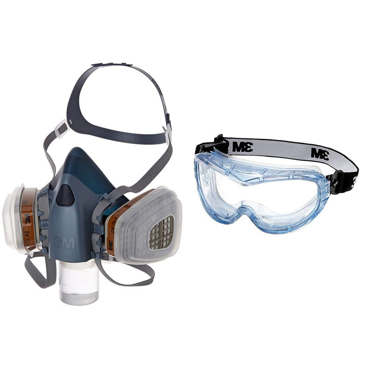 3M Gase-& Dämpfe-Maskenset mit 1 Stück 7503 Halbmaske (Grösse L), 2 Stück 6055 A2 Gasfilter, 4 Stück