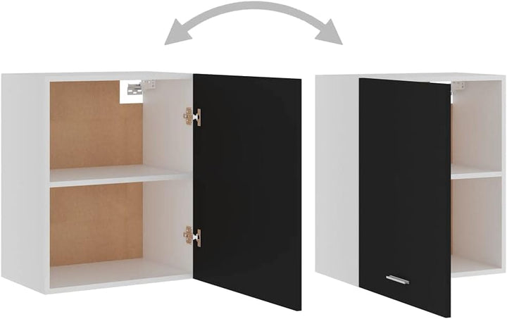 homiuse Hängeschränke 2 STK. Schwarz 50x31x60 cm Holz KüChenschrank HäNgeschrank KüChe Vorratsschran