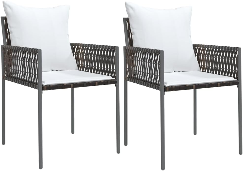 Festnight Poly Rattan Sitzgruppe Gartenmöbel Set mit Kissen Garten Essgruppe 2 Personen Gartenmöbel