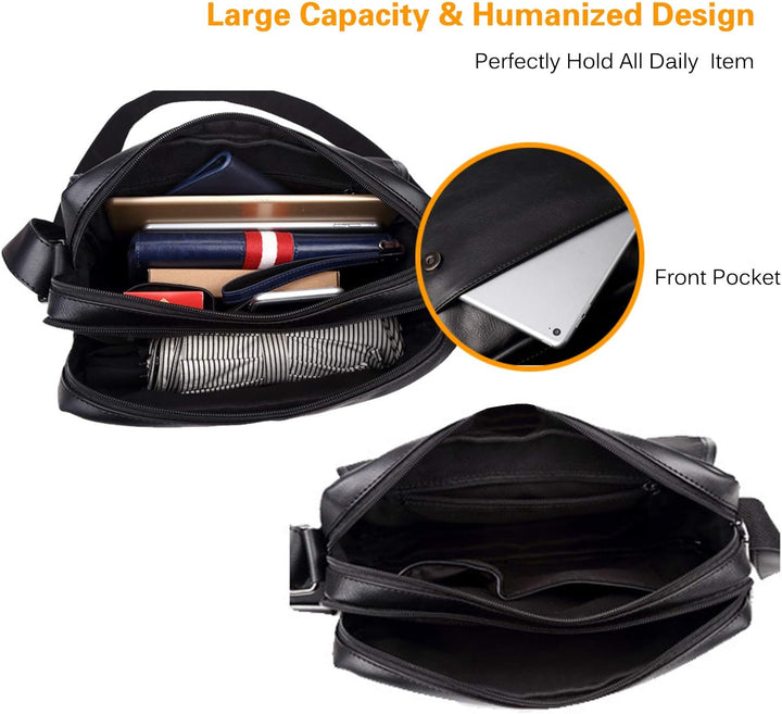 FANDARE Neu Umhängetasche Herren Schultertasche PU Männerhandtasche Laptoptasche Messenger Bag Arbei