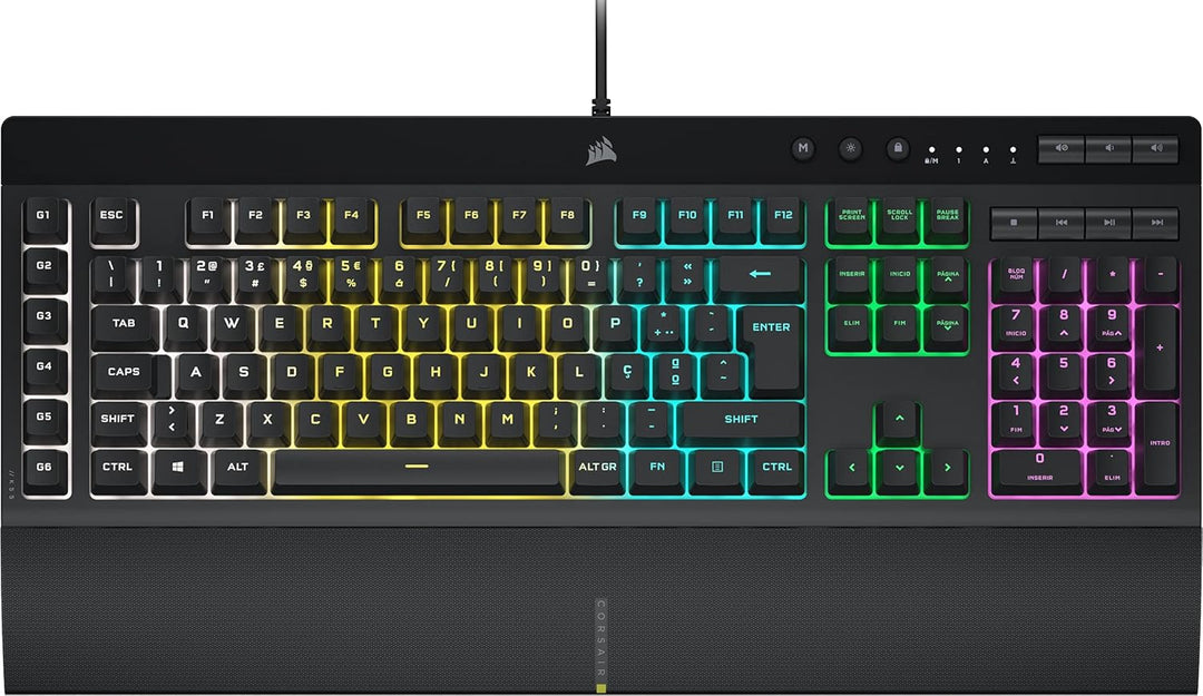 CORSAIR K55 RGB PRO- Layout: PT-PT - RGB-Foundation-Licht, sechs Makro-Com-Integration-Software-Tast