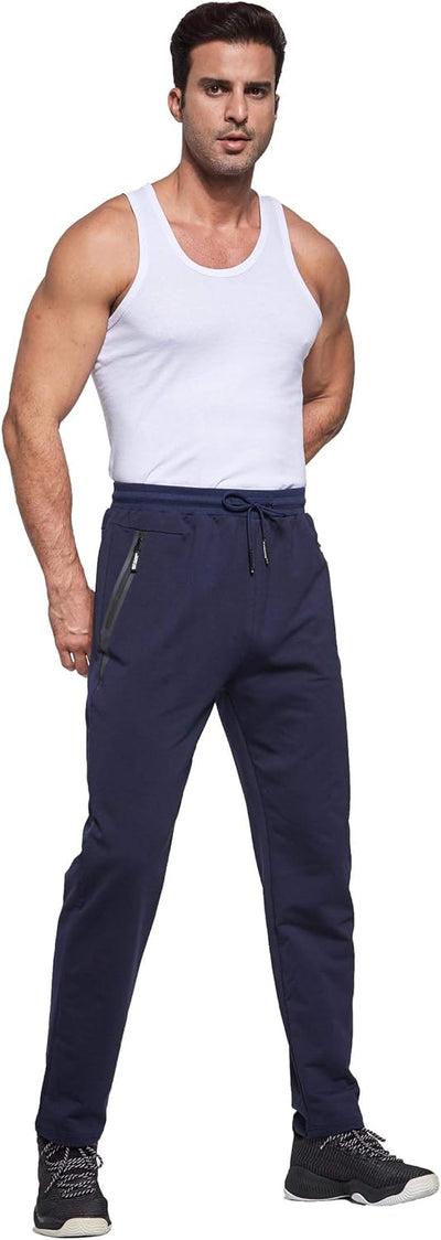 Tansozer Jogginghose Herren mit Reissverschluss Slim Fit Hose Herren mit Taschen M Blau, M Blau