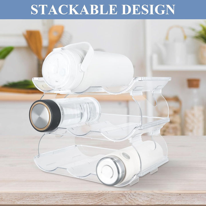 3 Ebenen Flaschenhalter Stapelbar, Flaschenregal bis 9 Flaschen, Weinflaschen Halter, Weinregal Kuns