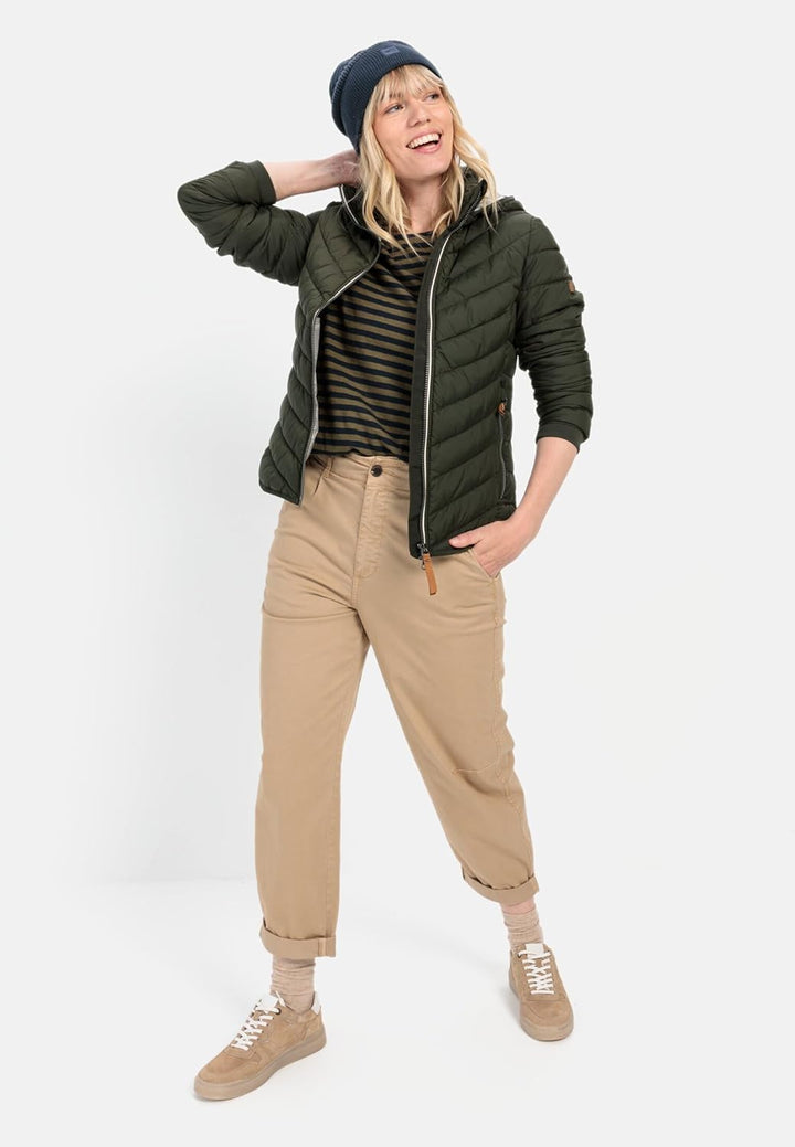 camel active Damen Steppjacke aus recyceltem Polyester 34 Dunkelgrün, 34 Dunkelgrün