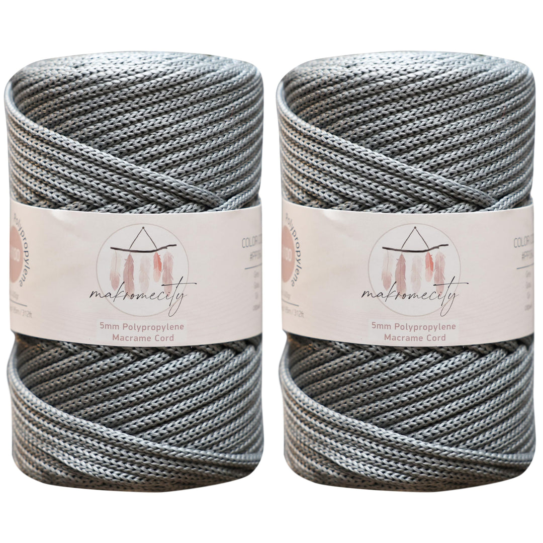 Makromecity 2 Strang Makramee Garn 5mm x 95m Premium Polyester Makramee Schnur Polypropylene Basteln