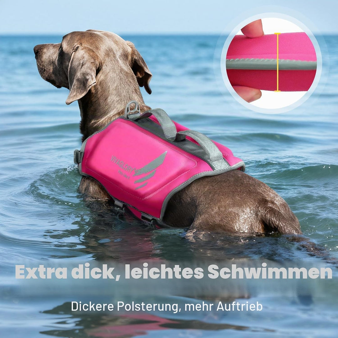VIVAGLORY High Buoyancy Schwimmweste Hund, Rettungsweste, Hundeschwimmweste für Bootfahren, Schwimmh