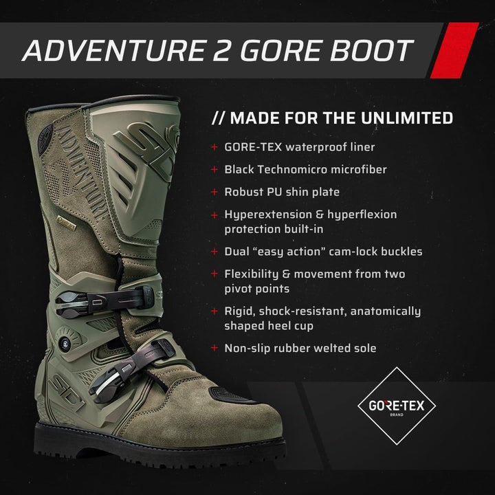 Sidi Adventure 2 Gore-tex® Motorcycle Boots EU 43 43 EU, 43 EU
