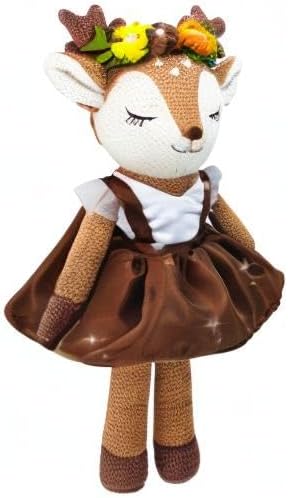JUSTQUNSEEN Hirsch Plüschtier, 17" Rentier Plüschtier, Niedliche Plüschtiere Hirsch Ballerina Puppe,