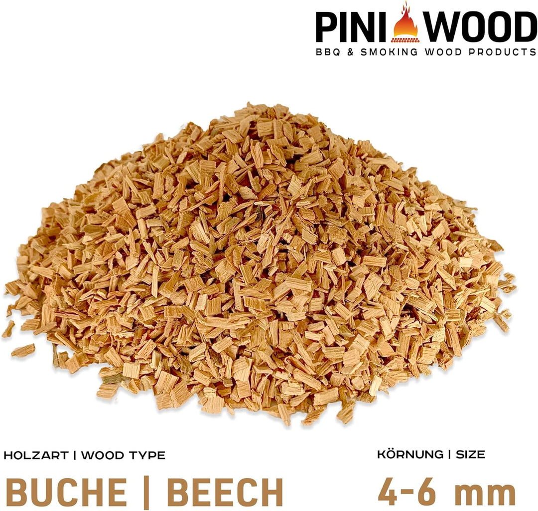 PINI 15 Kg Räucherchips Buche 4-6 mm Smoking Chips Räucherspäne