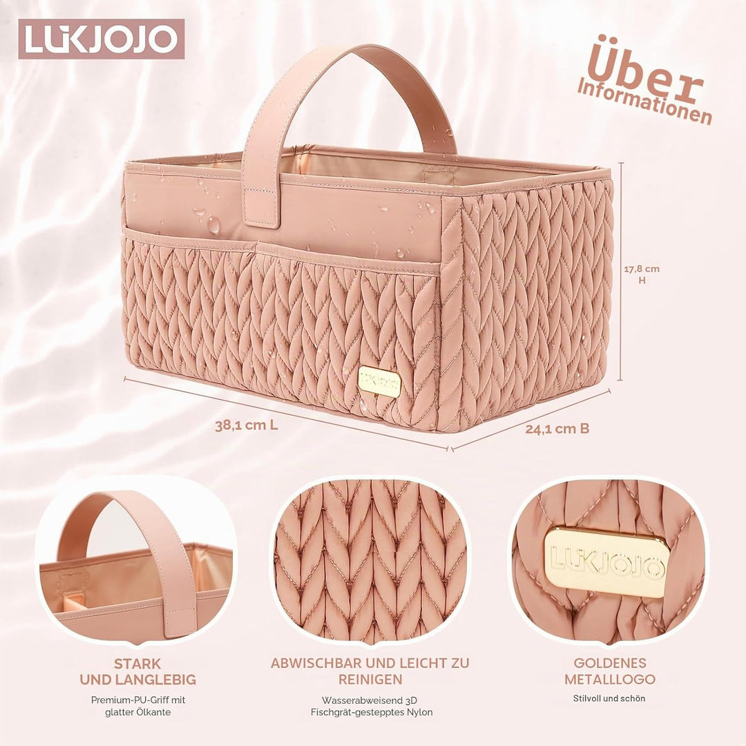 LUKJOJO - Baby-Wickelkorb, Aufbewahrungskorb für Neugeborene Jungen und Mädchen, Reisekorb für Feuch