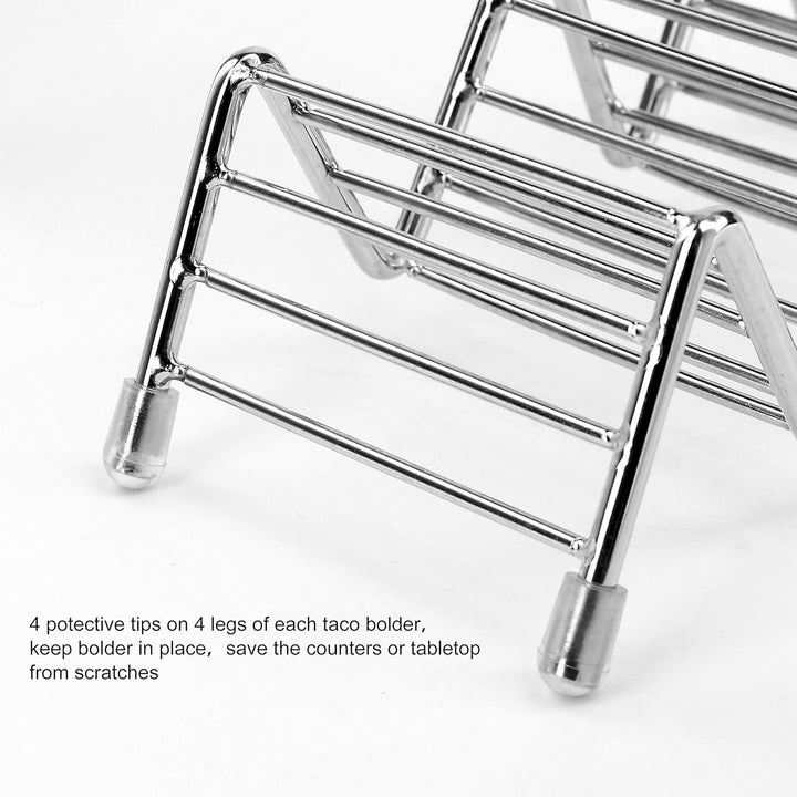 Taco-Ständer aus Edelstahl, 4 Taschen, Taco-Halterung, Wellenform, Küchenzubehör, für harte oder wei