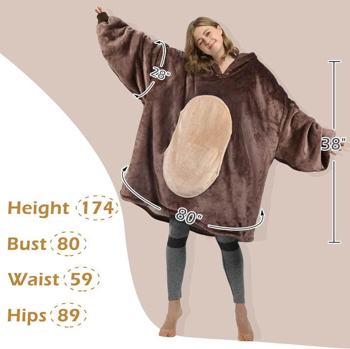 Catalonia Classy Oversized Sherpa Hoodie Decke, grosses Kapuzen-Sweatshirt für Frauen, weiche gemütl