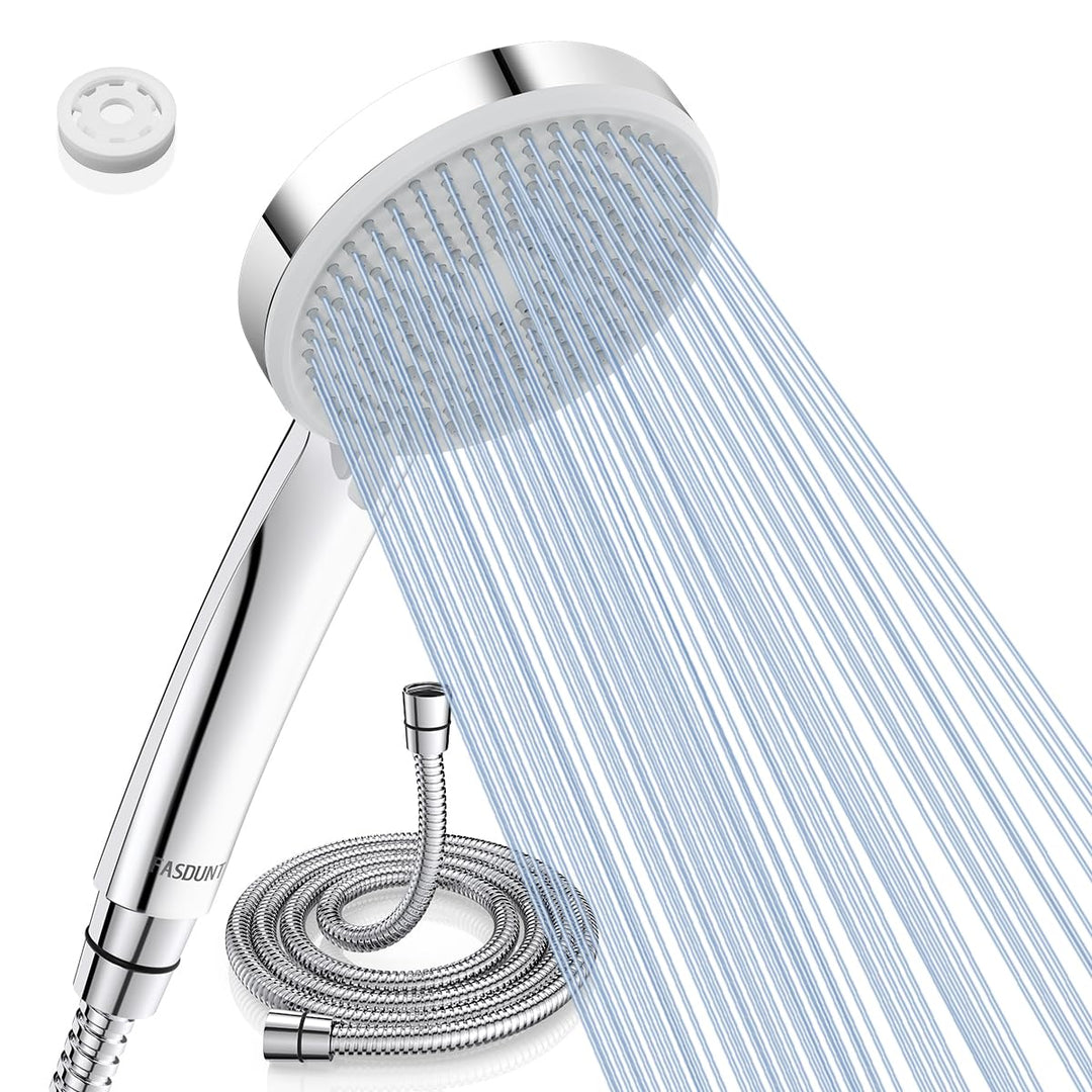 FASDUNT Duschkopf mit Schlauch 2M Wassersparend Duschkopf (Wassereinsparung von 49%), 5 Strahlarten,