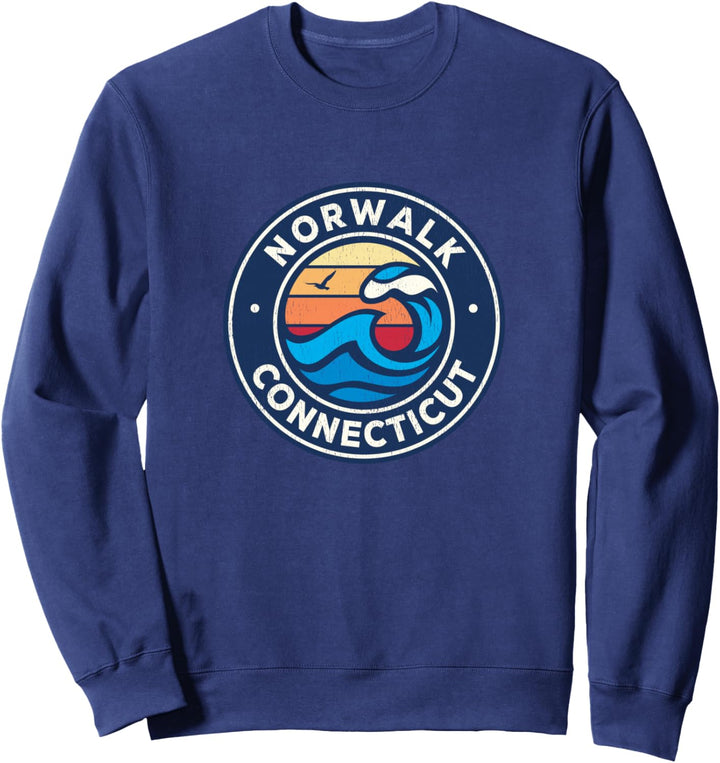 Norwalk Connecticut CT Vintage-Design mit nautischen Wellen Sweatshirt