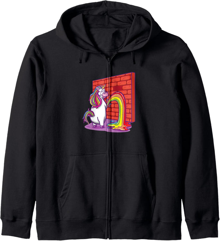 Einhorn pinkelt Regenbogen Kapuzenjacke