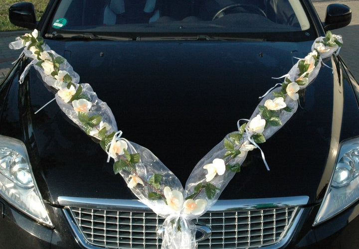 ORCHIDEEN Girlande Auto Schmuck Braut Paar Deko Dekoration Autoschmuck Hochzeit Car Auto Wedding Dek