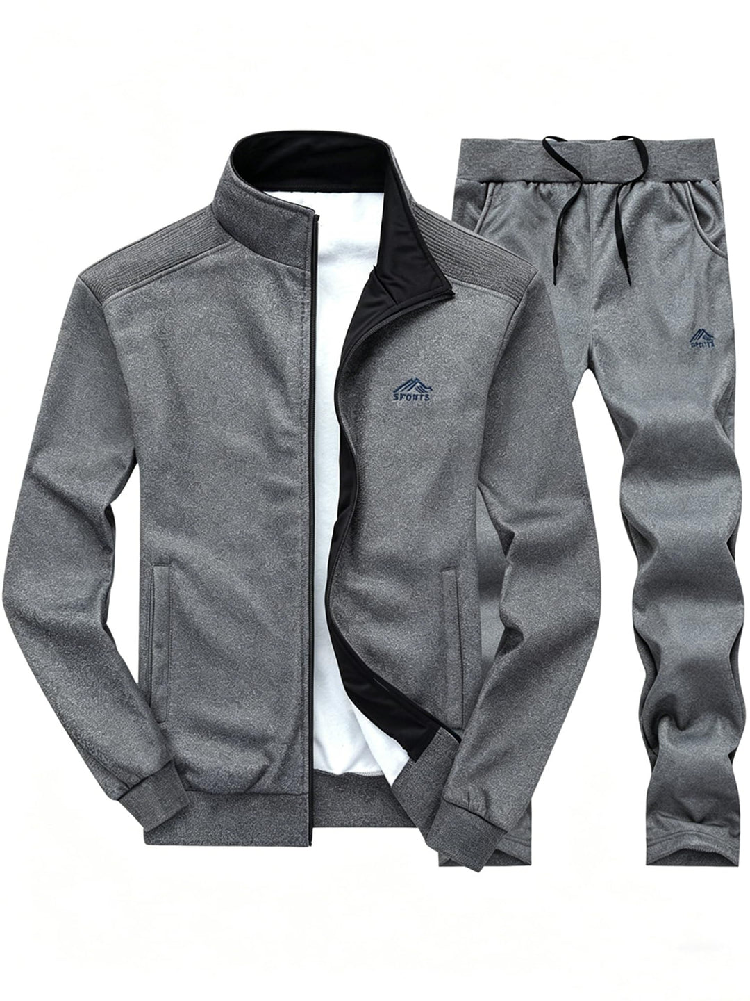 FTCayanz Trainingsanzug Herren Jogginganzug Langarm Reissverschluss Jogging Anzug Sweatshirt für Fre