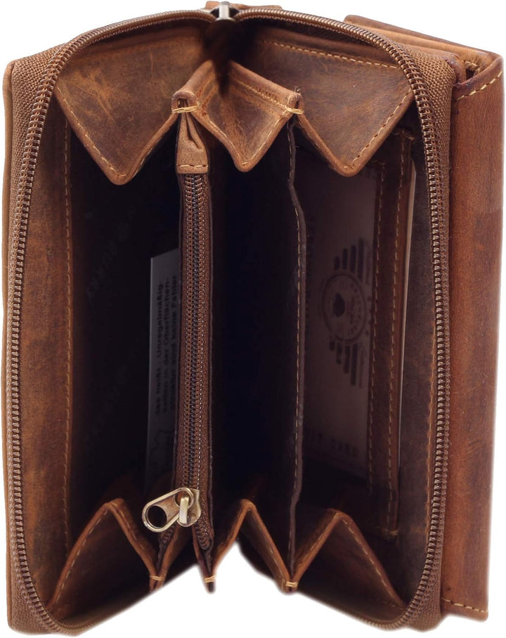 Greenburry Vintage Damen Geldbörse Braun 10x14,5x4,5cm Portemonnaie Geldbeutel