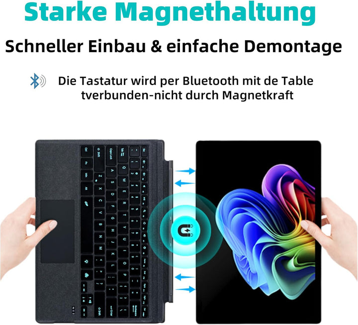QWERTZ Deutsches Layout Tastatur für Microsoft Surface Pro 13" Copilot+ PC(11th Edition) / Pro 11/10