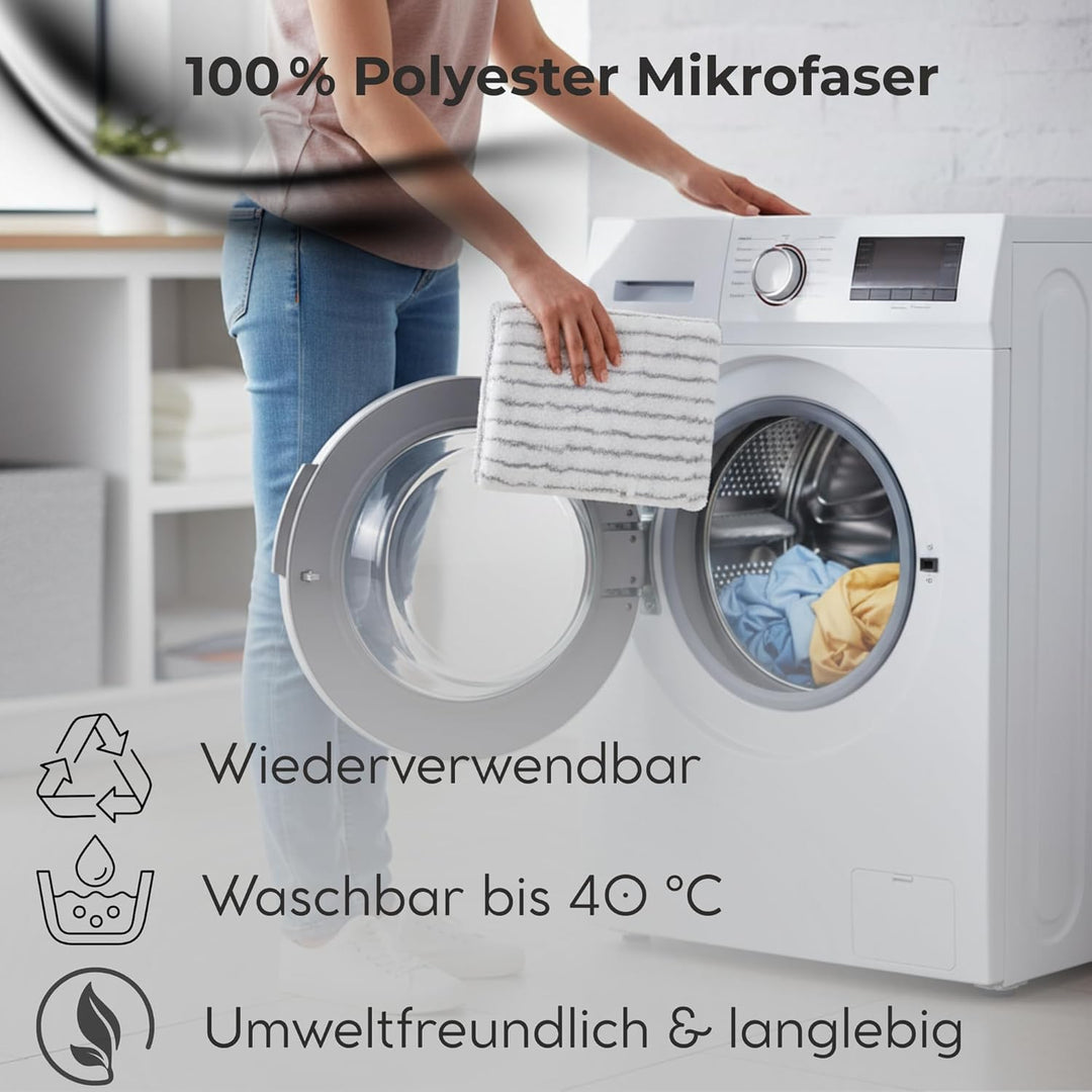 Novaliv 2X Fliesenreiniger Bad Wand mit Teleskopstiel inkl. Mikrofaser Bezug Fliesenwischer Badwisch