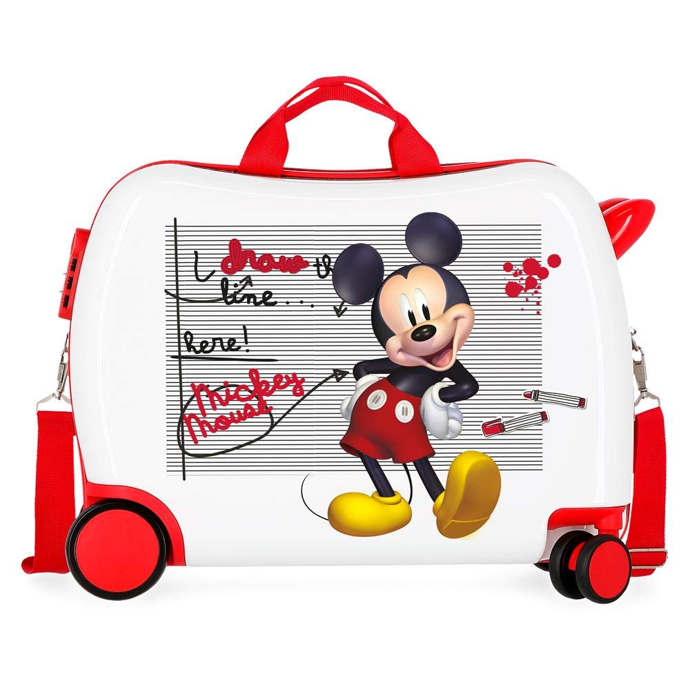 Disney Minnie Mickey Draw The line Kinder-Koffer Rot 50x39x20 cms Hartschalen ABS Kombinationsschlos