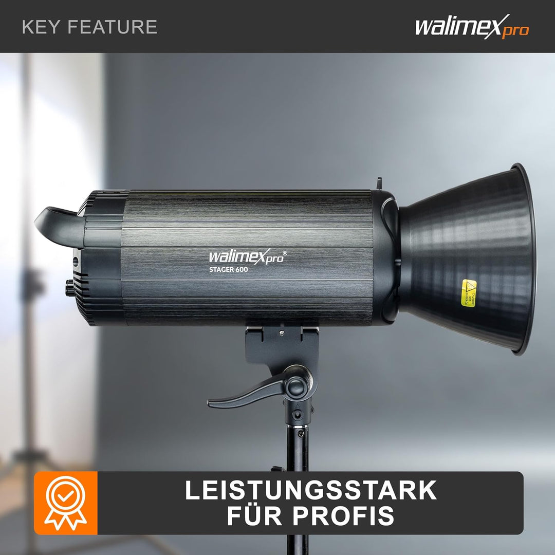 Walimex pro Campaigner 600 HS Studioblitz mit Integriertem 2.4 GHz Empfänger, 600 Ws, Schnelle Abbre