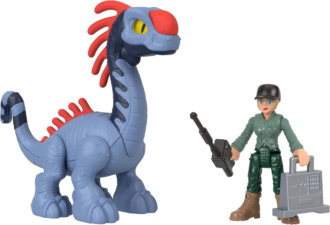 Fisher-Price Imaginext Jurassic World Die Wiedergeburt Set mit 7,6cm Mensch, 5 Dinosauriern, Launche