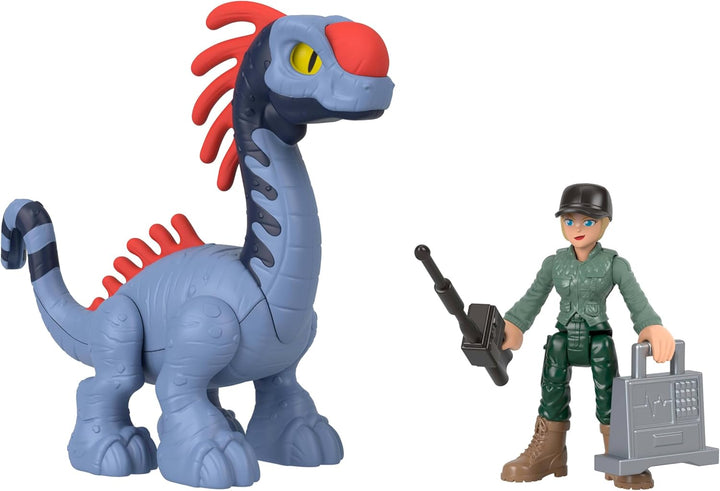 Fisher-Price Imaginext Jurassic World Die Wiedergeburt Set mit 7,6cm Mensch, 5 Dinosauriern, Launche
