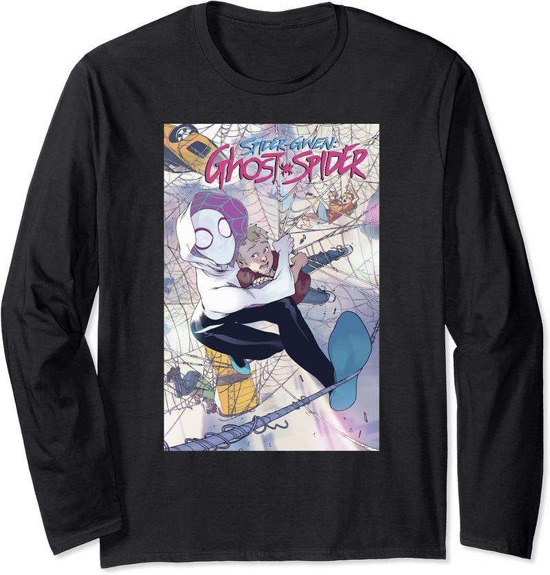 Marvel Spider-Gwen New In Town Comic Book Cover Langarmshirt
