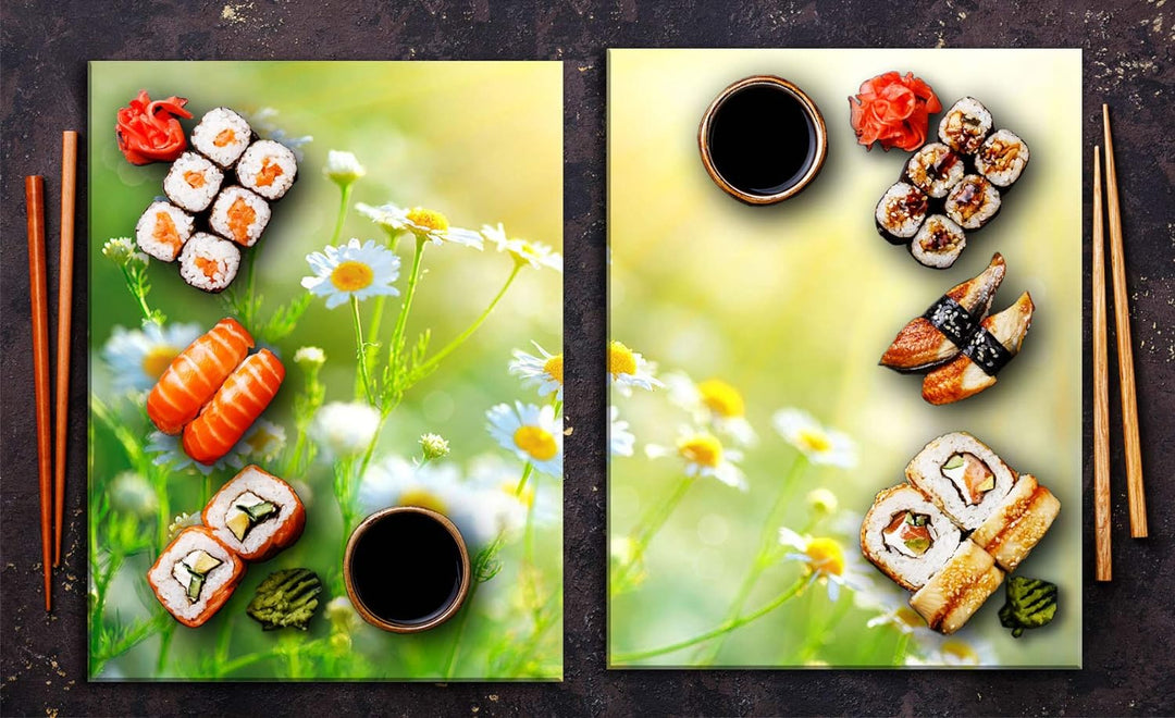 TMK | Herdabdeckplatten Set 2x40x52 cm Ceranfeld Abdeckung Glas Spritzschutz Abdeckplatte Glasplatte