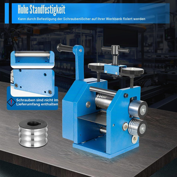 Handwalzwerk Maschine, 72 mm Schmuckwalzwerk, Manueller Walzwerk Kombinationswalzwerk für Schmuck De