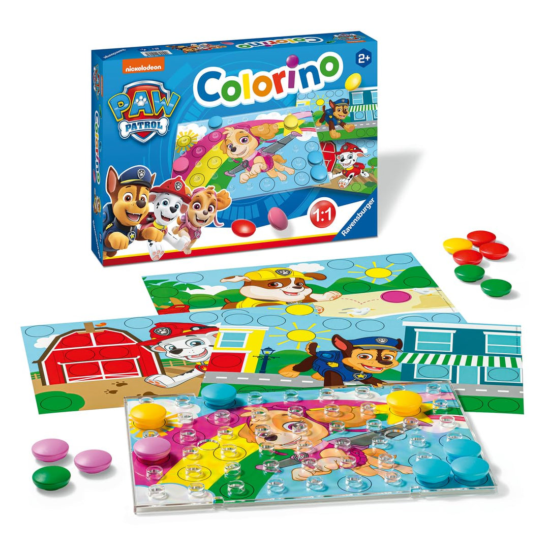 Ravensburger Kinderspiele - 20906 - Paw Patrol Colorino, Kinderspiel zum Farbenlernen, Mosaik Stecks