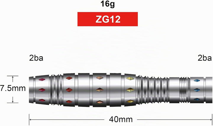 CyeeLife 15/16/18/20g Tungsten Soft Dart Barrels 90%,Schwarz/Silber/Blau/Gold,8-Stile ZG12-16g, ZG12