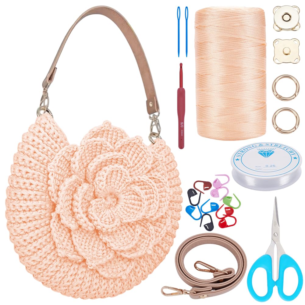FREEBLOSS Häkeltaschen Set Mit Blumen Für Anfänger Komplettes Starter Set Mit Schritt Für Schritt Vi