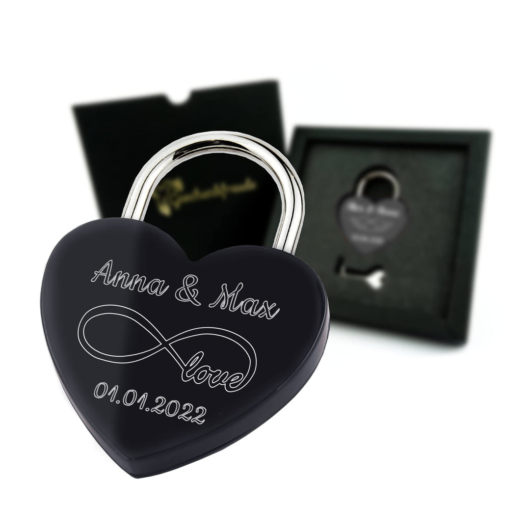 Geschenkfreude Liebesschloss mit Gravur witterungsbeständig - personalisierte Geschenke Valentinstag