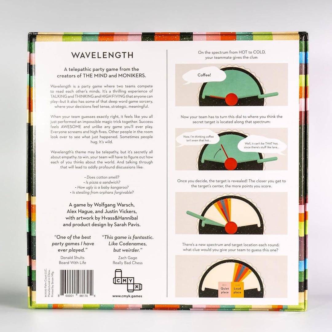 Palm Court, Wavelength: A Telepathic, Party Game, Ages 14+, 2-12 Players, 30 to 45 Minutes Playing T
