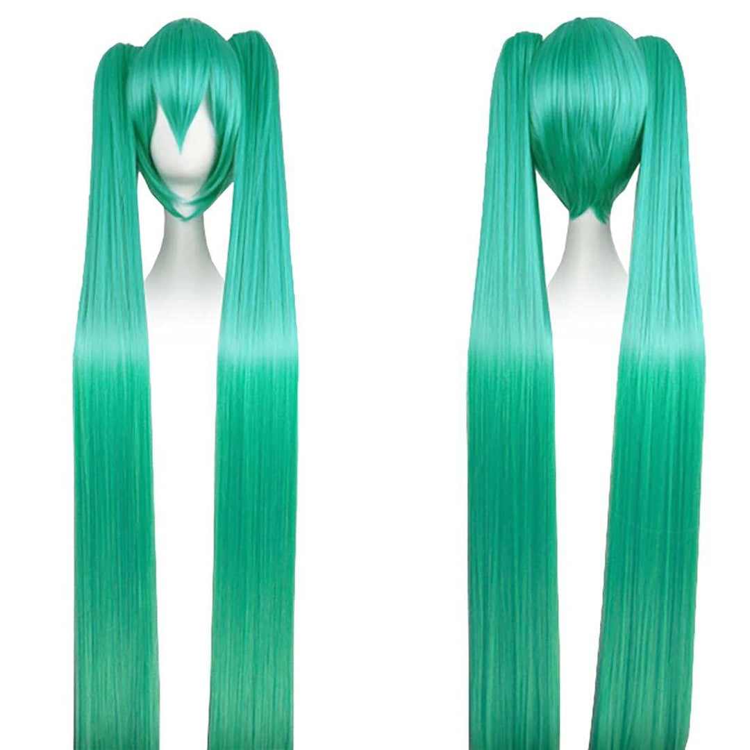 CoolChange Cosplay Perücke mit sehr Langen Zöpfen für Hatsune Miku Fans | 130cm | Farbe: Grün, grün