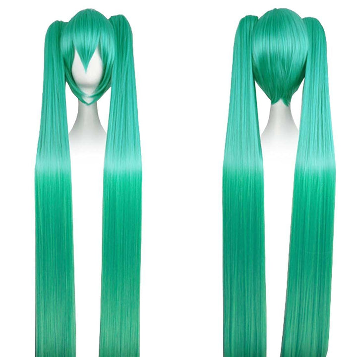 CoolChange Cosplay Perücke mit sehr Langen Zöpfen für Hatsune Miku Fans | 130cm | Farbe: Grün, grün