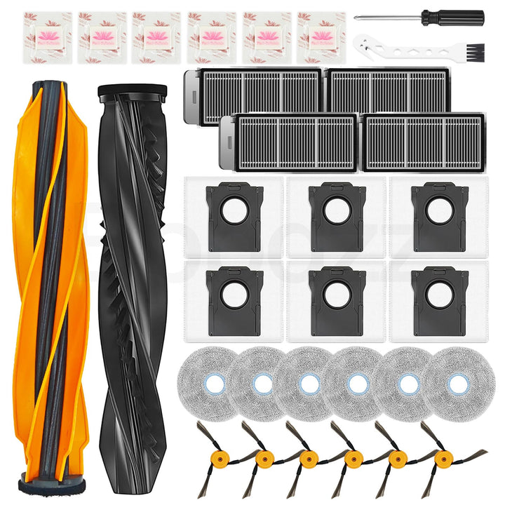 26 Stück Zubehör für Dreame L60 Pro Ultra Saugroboter, 2 Hauptbürsten, 4 Filter, 6 Wischpads, 6 Stau