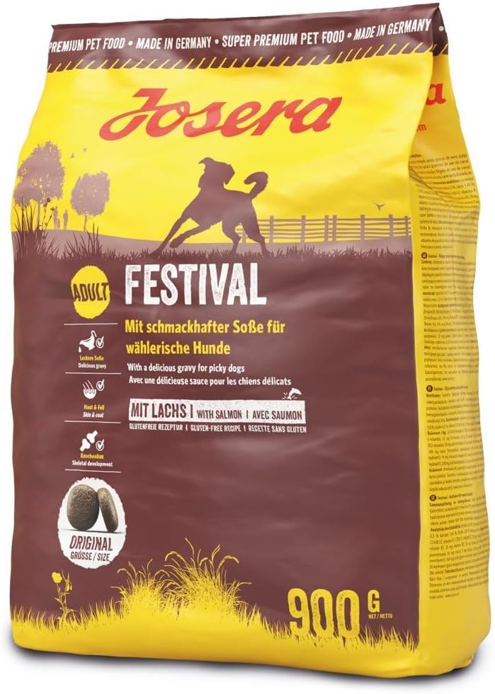 Josera - Hundefutter - 900 g - Festival - Mit Lachs und Köstlicher Sauce - Erwachsene Haustier mittl