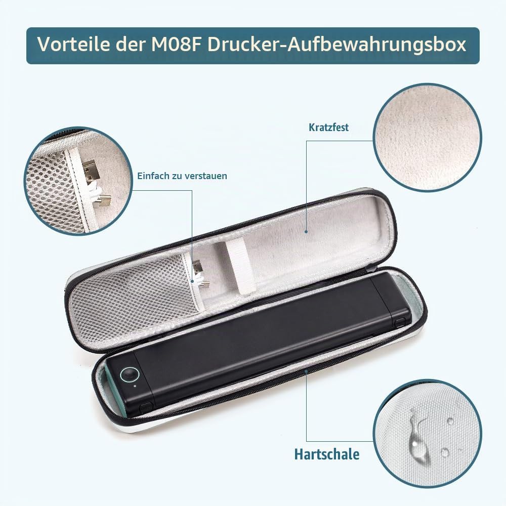 Phomemo M08F M08D A4 Drucker Tasche, Tragbare Tasche Kompatibel M08F, P831 Tragbarer Thermodrucker (