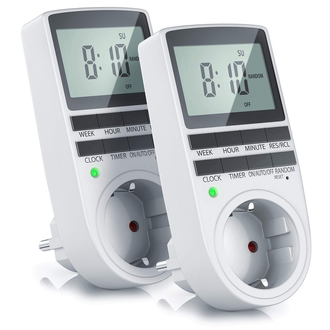 CSL - 2X Digitale Zeitschaltuhr - Programmierbarer Timer - LCD-Display 5,3 cm - 3680W - Digital-Zeit